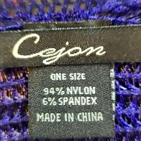 Cejon Navy & White Ombre Cardigan Wrap with Kimono Sleeves, One Size - Picture 9 of 9